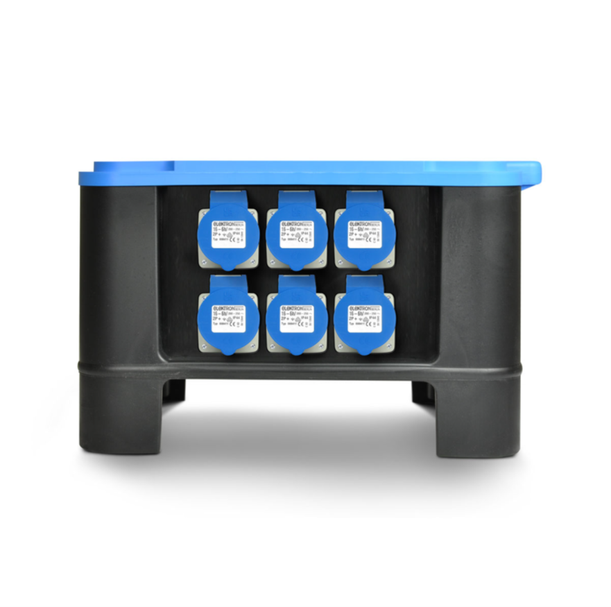 Unternehmen: ELKRAFT®‐Gummi‐Verteiler
Extrem handlicher und leichter Steckdosenverteiler für den rauen Einsatz.
Verschiedene zu und Abgänge möglich, Sichere Stromversorgung in Bau, Handwerk und Industrie Höchste Zuverlässigkeit auch unter
Extrembelastungen
Ideal bei Feuerwehren, im Brunnenbau, auf Werften und in der Veranstaltungstechnik
Modulsystem: individuelle Lösung für Ihre Anforderungen Robustes und spritzwassergeschützes
Gehäuse Extrem witterungsbeständig
K2 – schlag‐ und bruchfest
Rundumschutz der Steckdosen und Sicherungselemente Widerstandsfähig gegen:
mechanische, elektrotechnische und chemische Einwirkungen
Hohe Verdrahtungsquerschnitte Absicherung über FI
Träge C‐Automaten Spannungs‐ und Drehfeldanzeige Praktischer Tragegriff Stapelbar
Preis auf Anfrage - Heiner Lensing Werksvertretung